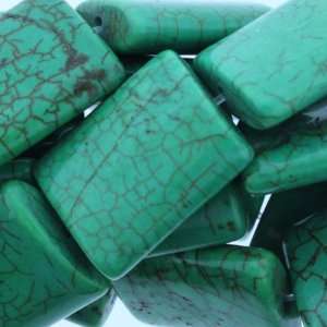 Dyed Green Turquoise Jasper  Pillow Plain   20mm Height, 16mm Width 