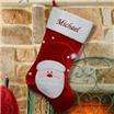 Personalized Embroidered Penguin & Polar Bear Red Christmas Stocking 