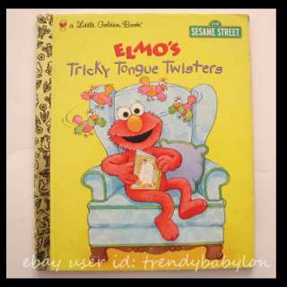   Book Sesame Street Elmos Tricky Tongue Twisters First Ed 1998  