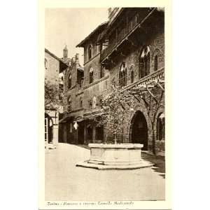   Postcard Fountain at Castello Medioevale Torino Italy 