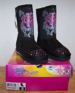 Girls SKECHERS TWINKLE TOES Itsy Bitsy Light Up Boots Black NEW U 