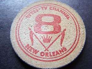1968 WYES TV CHANNEL 8 NEW ORLEANS Wooden Nickel Doubloon  