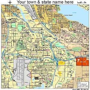  Street & Road Map of Tukwila, Washington WA   Printed 