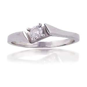  1/7 ct. Diamond Solitaire Ring in White Gold (SZ 05.5 