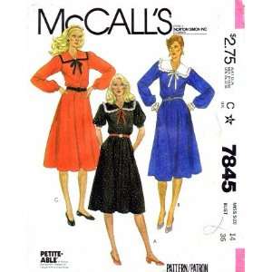  McCalls 7845 Sewing Pattern Flared Pullover Dress Size 14 