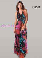 Sz 8 Donna Bella Halter Neck Evening Party Prom Fitted Long Gown 