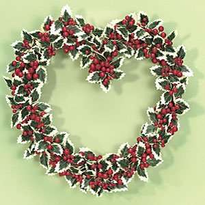 Holly Berry Heart Wreath