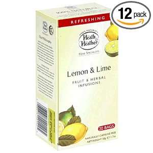 Heath & Heather Herbal Tea, Lime & Lemon, Tea Bag, 20 Count Boxes 