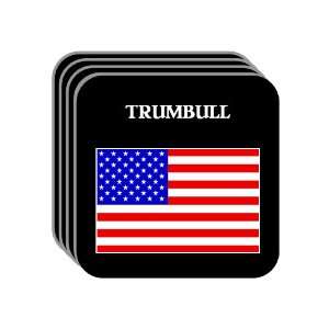 US Flag   Trumbull, Connecticut (CT) Set of 4 Mini Mousepad Coasters