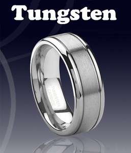 Tungsten Carbide Mens Band Ring With Brushed Finish men wedding ring 