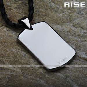 MENS TUNGSTEN CARBIDE DOG TAG PENDANT NEW NECKLACE 3D9  
