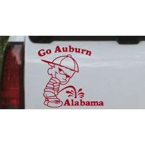 Red 24in X 22.5in    Go Auburn Pee On Alabama Car Window Wall Laptop 