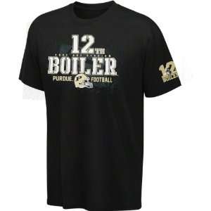  Purdue Boilermakers Black 12th Boiler T Shirt