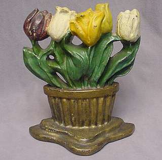ANTIQUE ~ TULIP DOORSTOP ~ C1900 made by the NATIONAL FOUNDRY