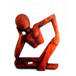  Balinese Wood Statue, Lost in Thought II