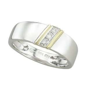   Diamond Wedding Ring 0.04 ct. in 14K Two Tone Gold Katarina Jewelry