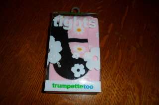 NIB trumpette too girs 2 4T TIGHTS socks pink FLOWERS shoes  