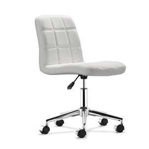  Zuo Agent Steel Frame White Office Chair Patio, Lawn 
