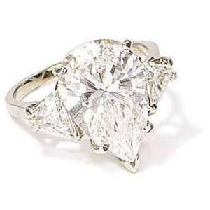   ct. Pear with Trillions Ring Featuring Ziamond Cubic Zirconia Jewelry