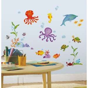 59 New TROPICAL FISH WALL DECALS Octopus Stickers Kids Ocean Bathroom 