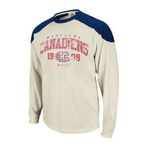   Canadiens Retro Applique Long Sleeve T Shirt (Navy)