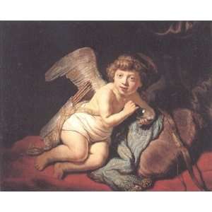  Oil Painting Cupid Blowing Soap Bubbles Rembrandt van 