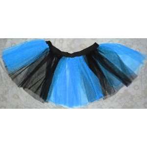 Blue Black Mini Tutu Skirt Petticoat Punk Rave Cyber Dance Fancy Dress 