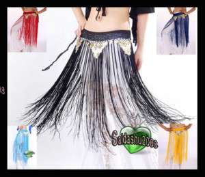 tribal fringe belly dance hip belt scarf 12 color choic  