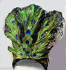 PEACOCK Ostrich Feather Jeweled SHOWGIRL HEADDRESS BIN items in 