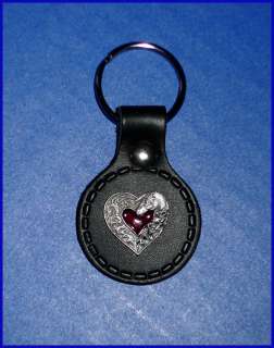 Western Jewelry Decor Horse N Heart Leather Key Fob  