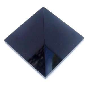 Obsidian Pyramid 02 Black Crystal Healing Stone Silver 