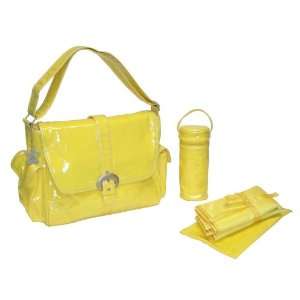  Laminated Buckle Diaper Bag in Yellow Corduroy Baby