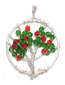 PENDANT/NECKLACE Sterling Silver & Crystal TREE OF LIFE  