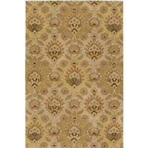   Leaves Gold Ivory Transitional 5 x 8 Rug (A 142)