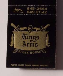 1960s Matchbook Kings Arms Steak House Toluca Lake CA  