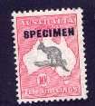 AUSTRALIA #127 MINT O.G. OVERPRINT SPECIMEN KANGAROO  