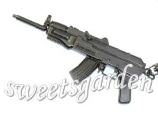 AK 47 Kalashnikov Automatic Rifle Metal Charm Keychain Backpack Dangle 