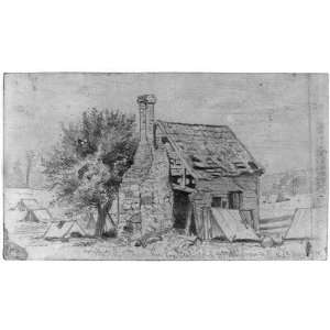  Drawing Old house on the battlefield of Spottsylvania sic 