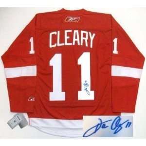  Dan Cleary Signed Detroit Red Wings 08 Cup Jersey Rbk 