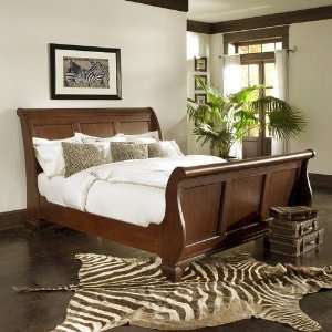  Lansford Park Berkshire Sleigh Bed in Distressed Cherry 