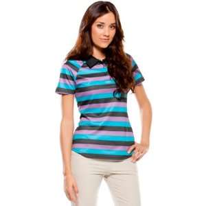 Oakley Tourney Stripe Polo Womens Short Sleeve Sportswear Shirt   Jet 