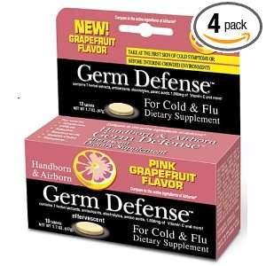 Germ Defense Effervescent Dietary Supplement, Pink Grapefruit, 10 