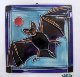 Vintage Gofer Handmade Bat Ceramic Tile Israel 1950s  