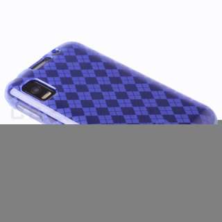 Purple TPU Gel Skin Case + LCD SCREEN PROTECTOR For Motorola Atrix 4G 