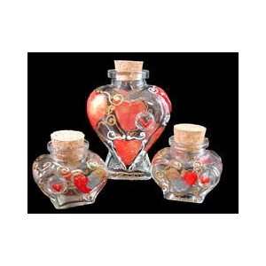 Beach Party Design   Hand Painted   Small Heart Shaped Bottle with 