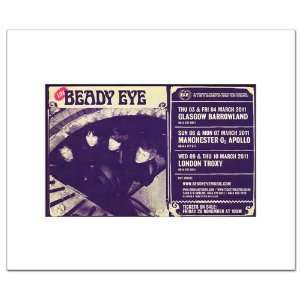 OASIS Beady Eye   UK Tour 2011 12x10in Matted Music Print  