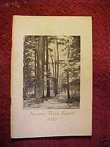 NORWAY MAINE 1950 TOWN REPORT 88 pages  