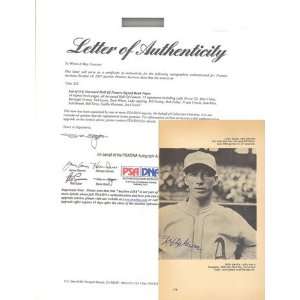  Lefty Grove Autographed Book Page