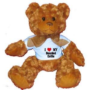  I Love/Heart Bearded Collie Plush Teddy Bear with BLUE T 