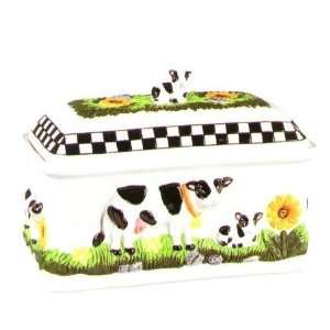    COW 3 D / Majolica Ceramic Bread Box *NEW*